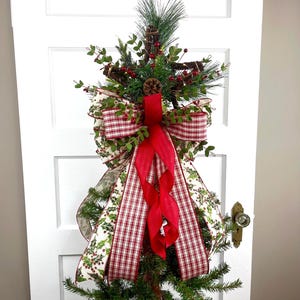 Rustic Farmhouse Lighted Star Christmas Tree Topper, Star Tree Topper for Christmas Tree with Lights,