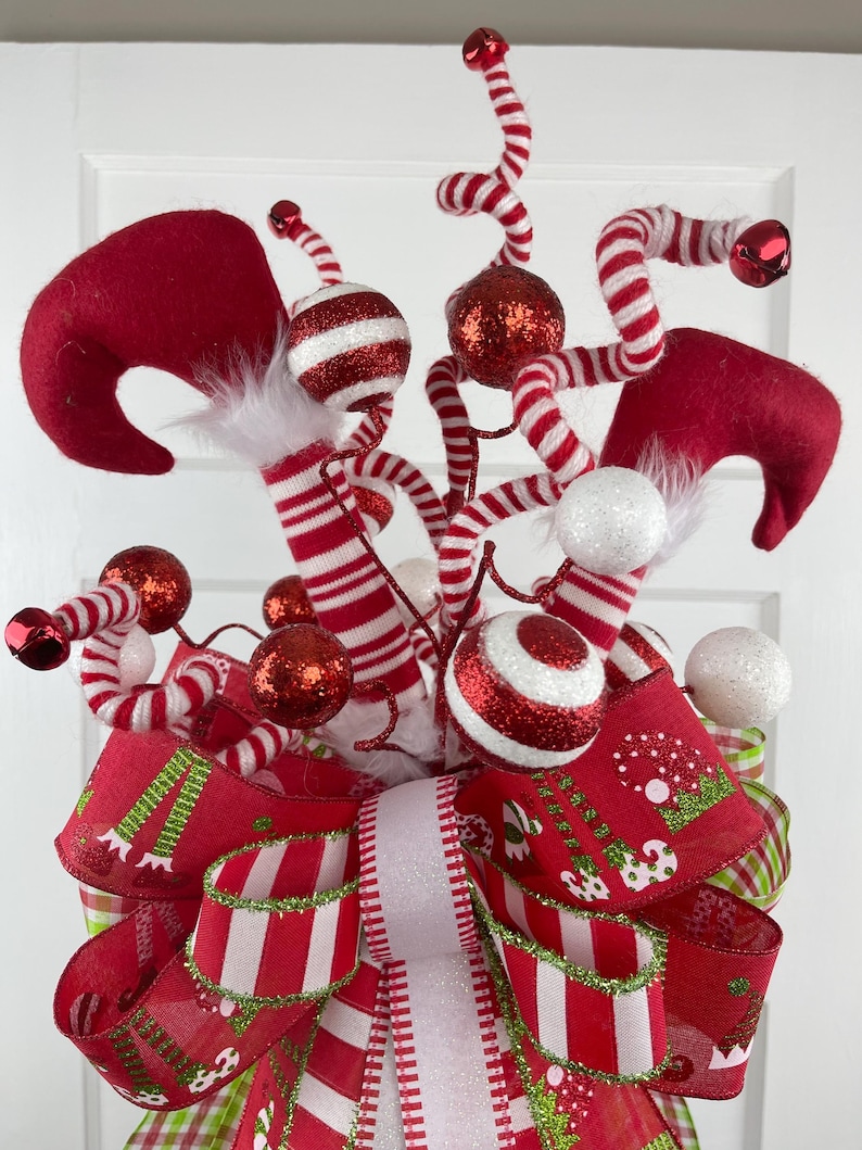 Elf Tree Topper for Christmas, With Two Bows (front and Back) - Etsy