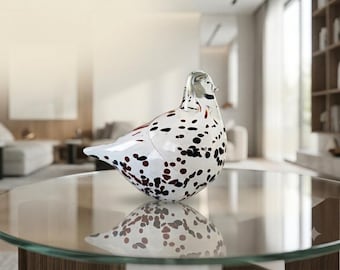 Finnish Art Glass Bird – Hand Blown Crystal Figurine – Scandinavian Home Decor – Vintage Collectible Gift