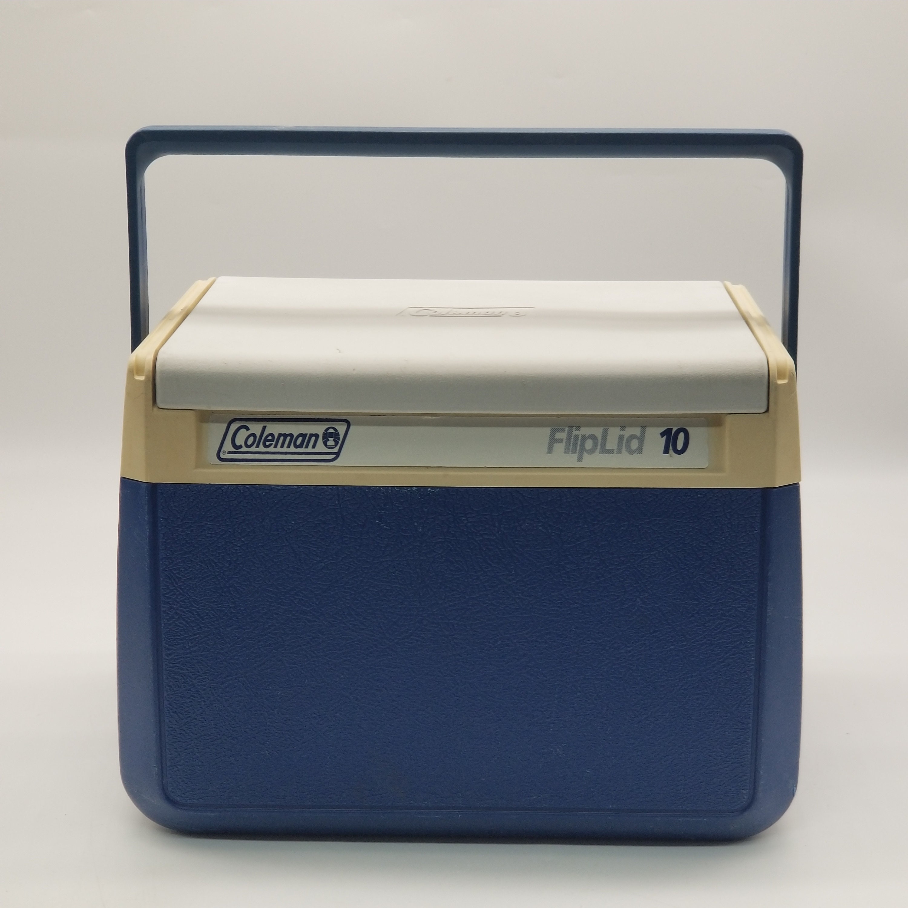 Glacière Vintage Coleman 54Qt Bleu Ceinturée Acier - Avec Plateau Et Thermos - État Quasi Neuf