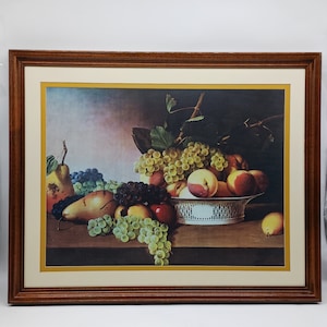 Walnut Framed Still Life Art Canvas Painting