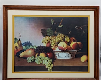 Walnut Framed Still Life Art Canvas Painting