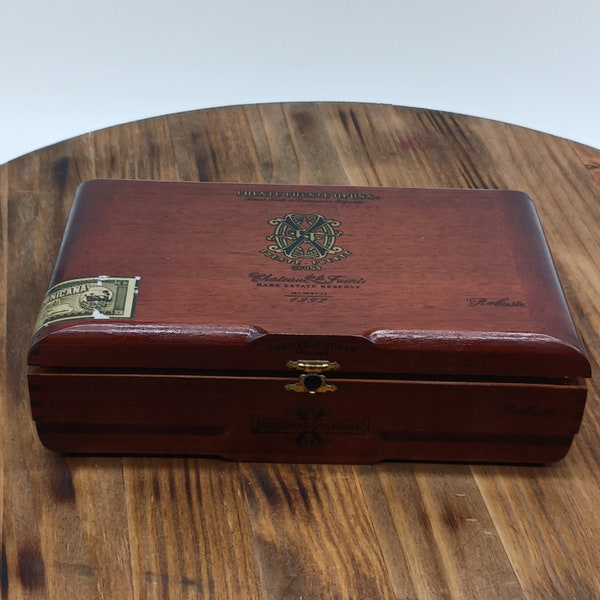 Vintage Arturo Fuente Fuente OpusX Republica Dominica Empty Wooden Cigar Box Jewelry Trinket Box