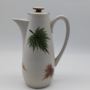 Tetera y café vintage de cerámica con diseño de hoja de arce de Harmony House