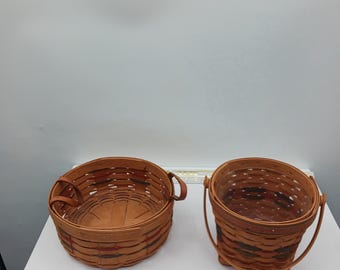 Zestaw 2 zabytkowych koszyków świątecznych Longaberger