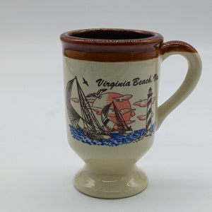 Vintage Virginia Beach Virginia Footed Mug Travel Souvenir