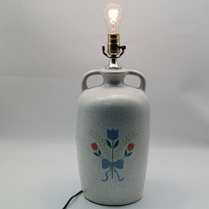 Double Handle Floral Jug Lamp