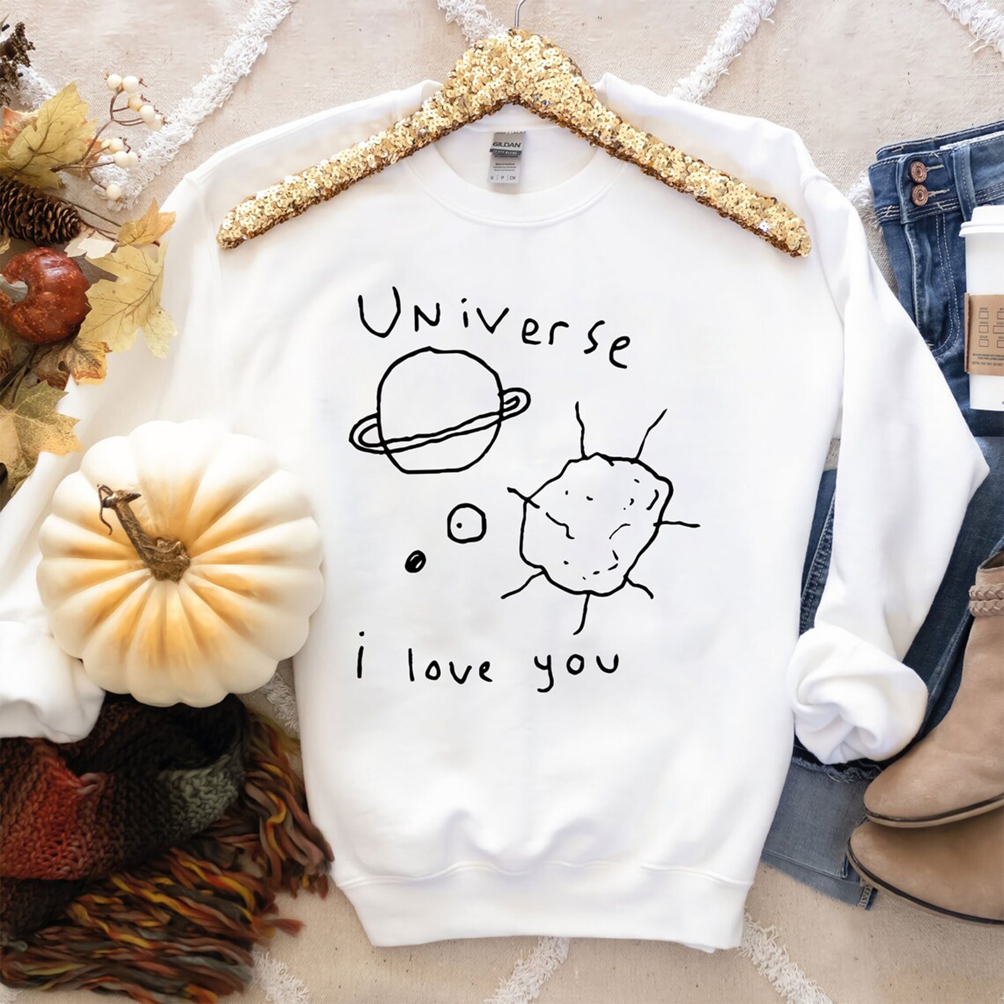 Universe i love you sweatshirt sales