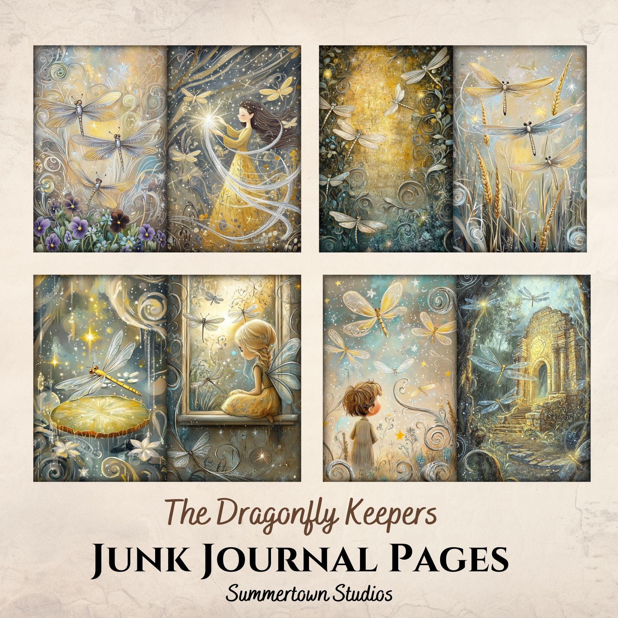 Junk Journal Dragonfly Dreams Pages, Printable Kit,digital Pages ...