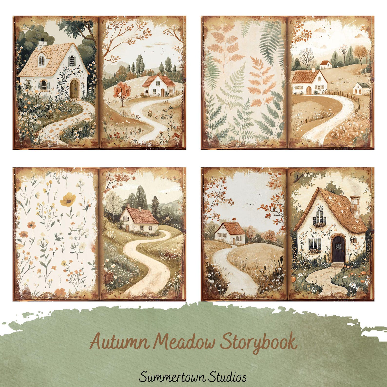 Fall Fun Journal Pages Autumn Meadow Junk Journal Kit, Printable Fall Ephemera, Digital ...