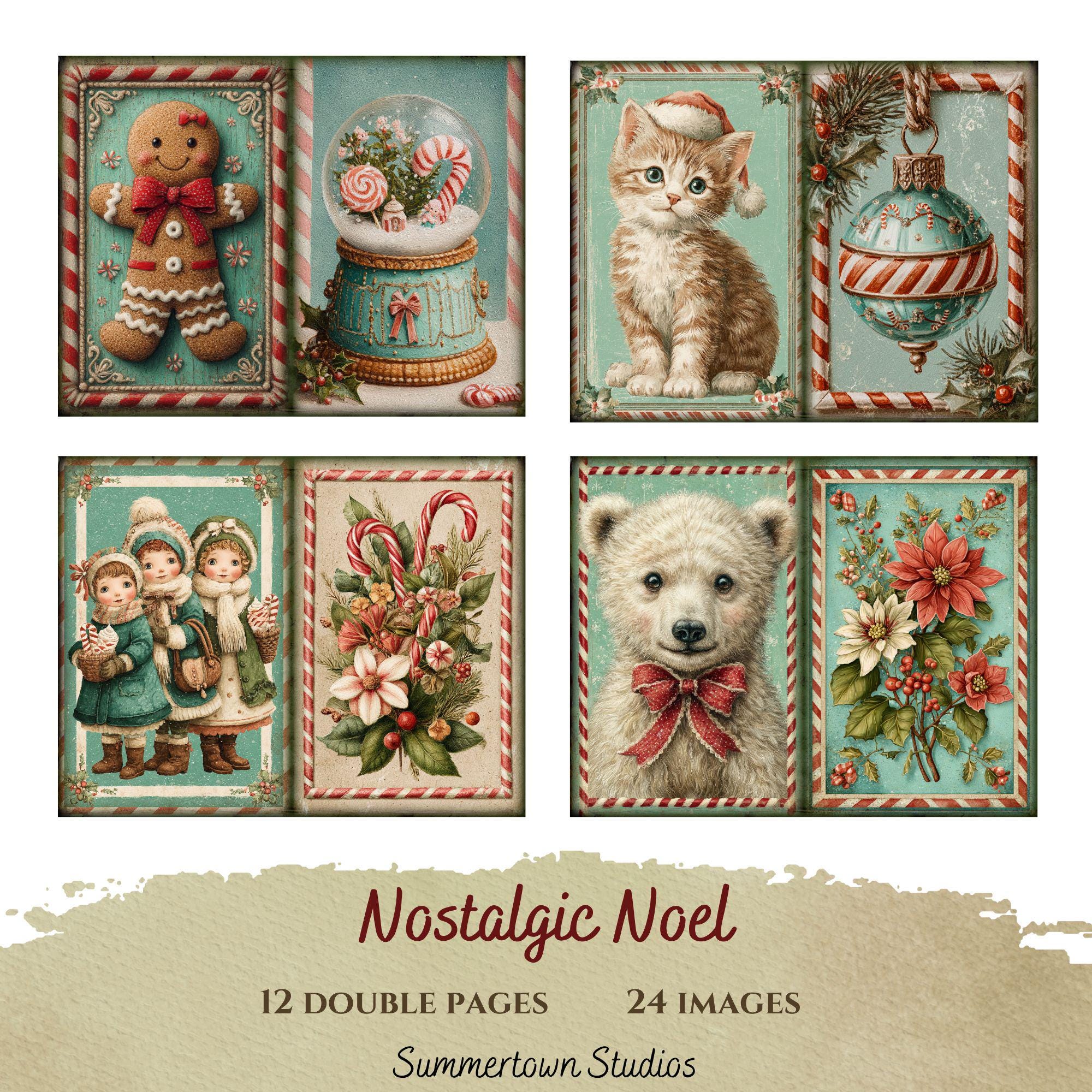 Digital Papers Retro Christmas Junk Journal Kit, Mid Century Vintage ...