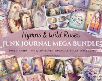 Jesus Junk Journal mega bundle, Digital Download, Christian Pages, Faith-Based Scrapbook Supplies, Scripture Art Kit, Christian Journaling