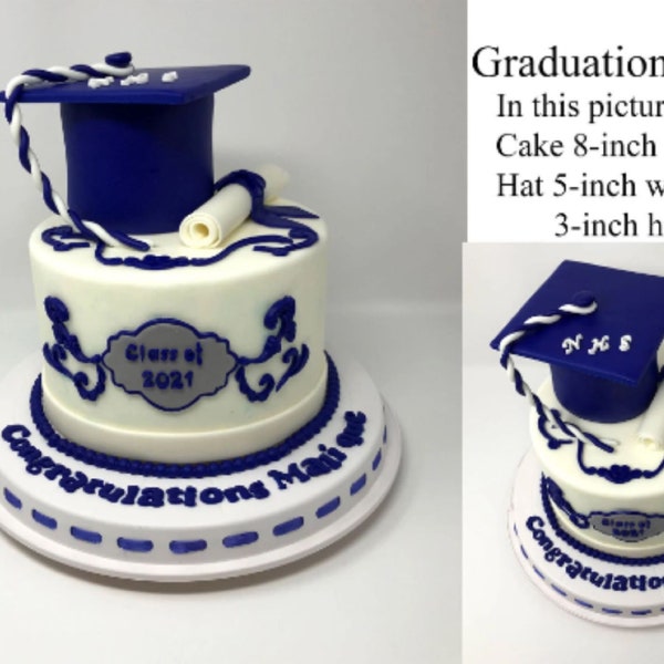 Edible Fondant Graduation cake topper, graduation cupcake topper, fondant graduation hat and certificate, Graduation cap, commencement