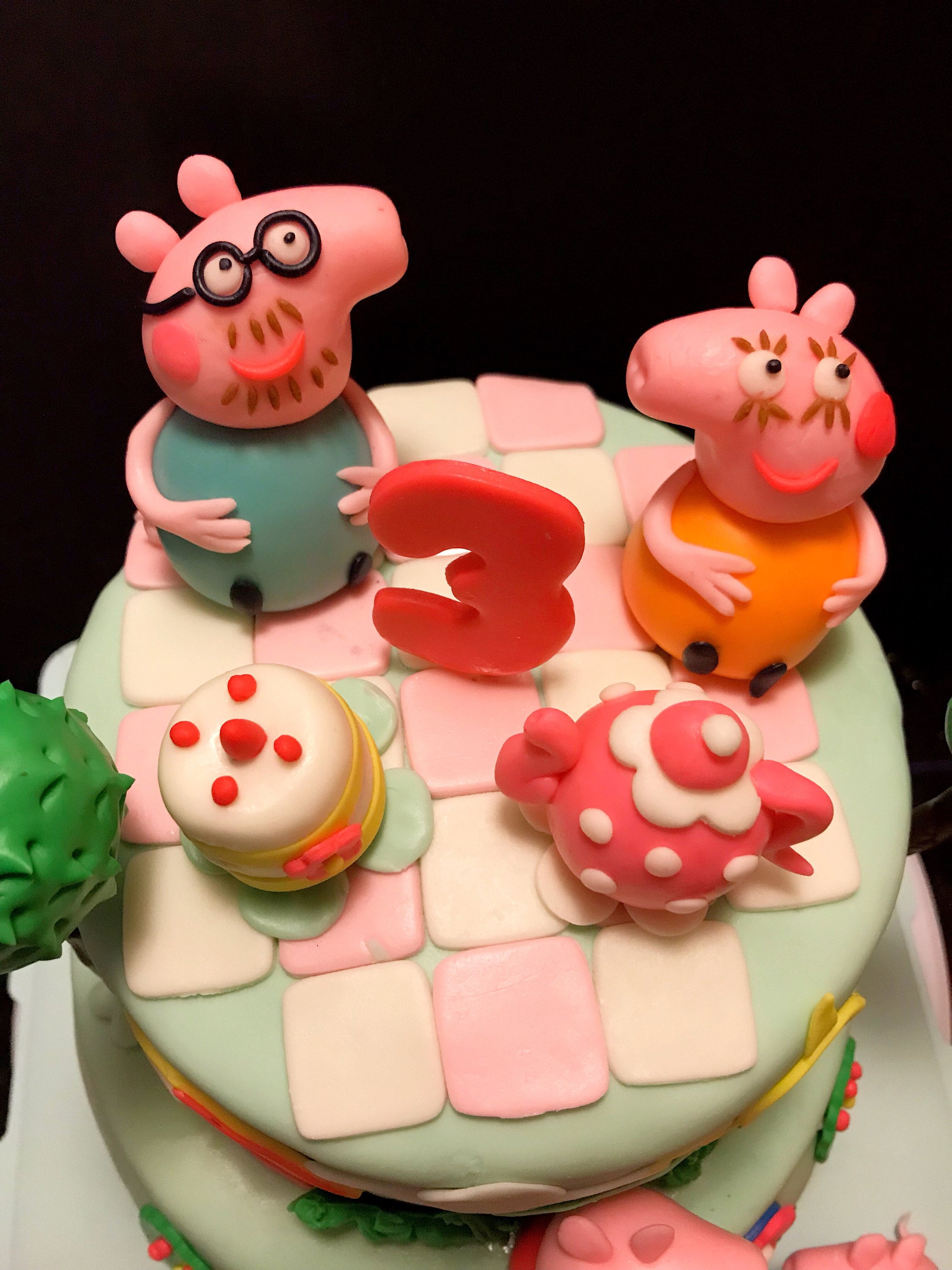 Edible Fondant Peppa Pig Cake Toppers Pig Yellow Duck Banana Tree Grass Tea Pot Birthday Baby Shower Fondant Cake Topper Etsy