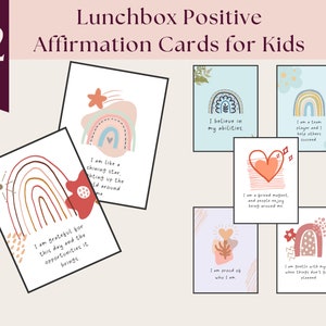 42 Lunchbox Notes for Kids | Positive Affirmation Cards Printable School | Affirmation Deck and Self Esteem for Kids' Mental Health