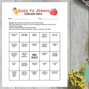 Icebreaker Bingo Game Activity | Back to School Icebreaker Game ...