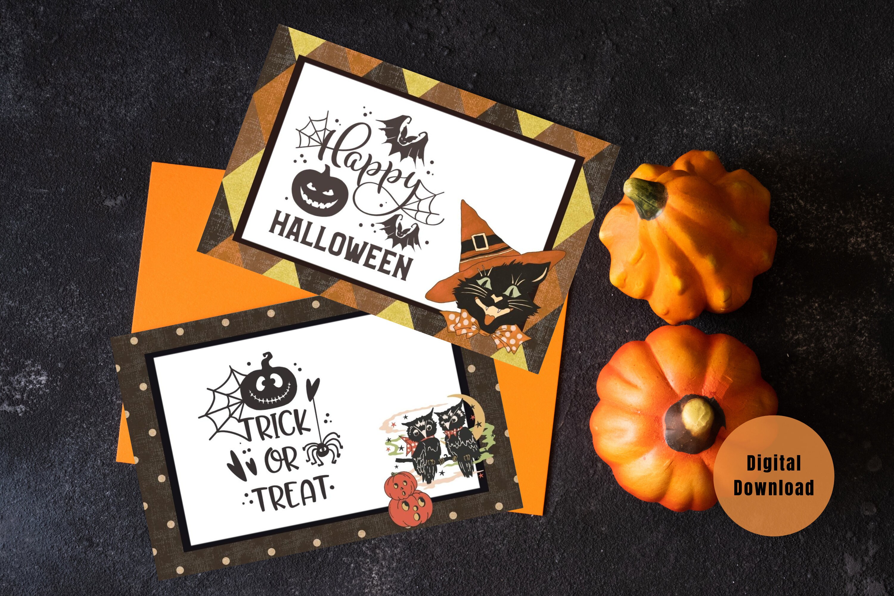Vintage Halloween Note Cards | Halloween Stationery Digital Download ...