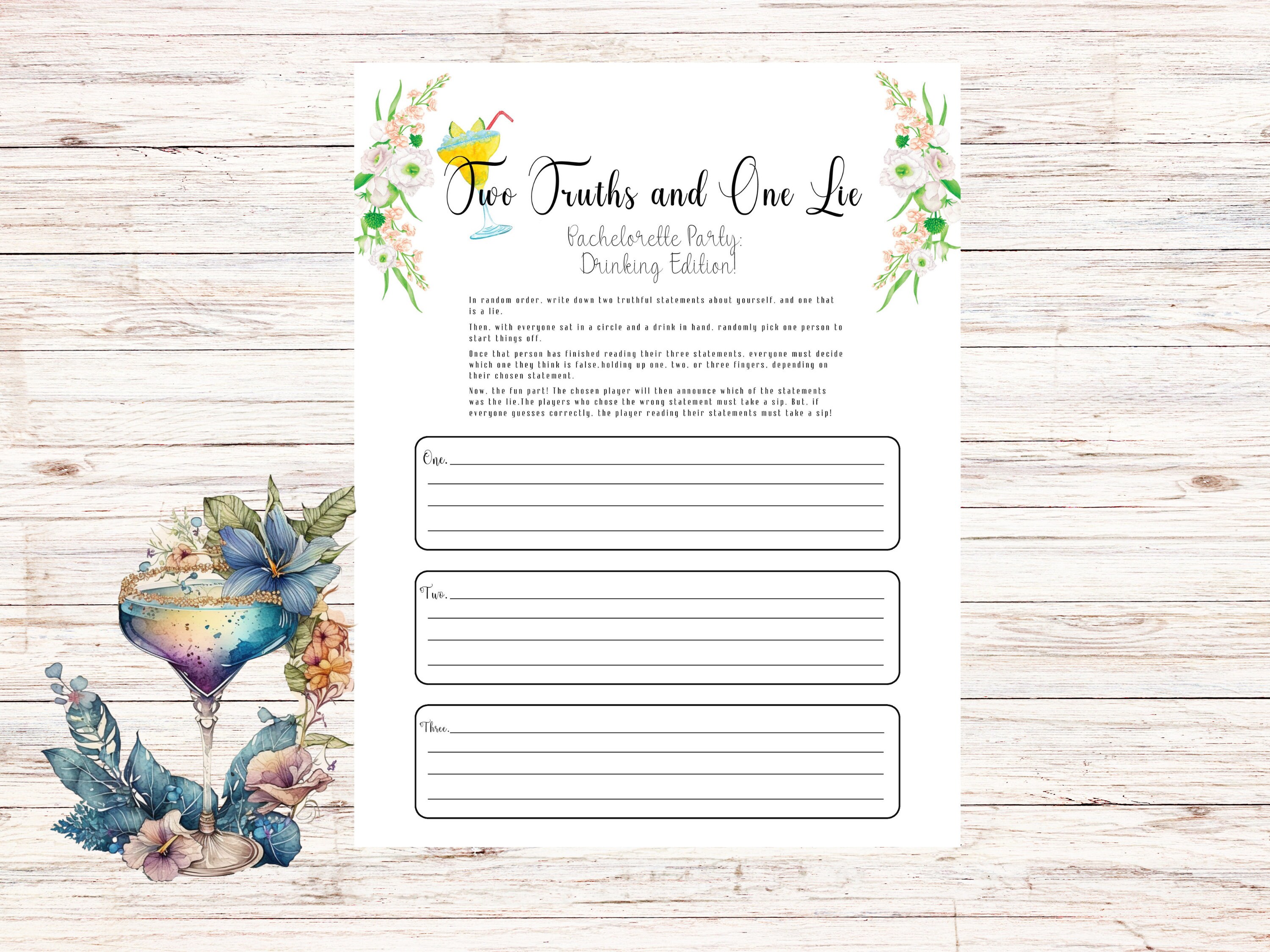 Two Truths and a Lie Bachelorette Party Game | Hen Party Digital ...