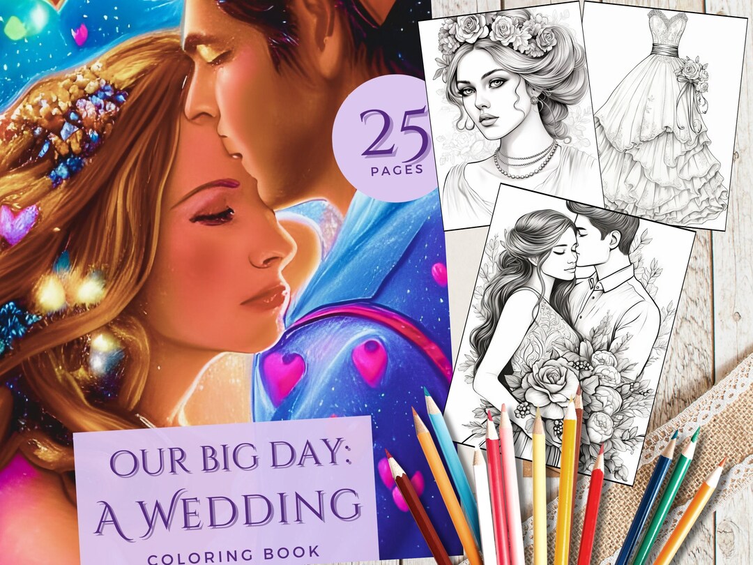 Our Big Day: Wedding Coloring Book for Adults and Kids | Coloring Book ...