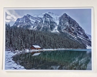 Lake Louise and Fairview Mountain in Winter, Banff National Park, Canada - Greeting Card
