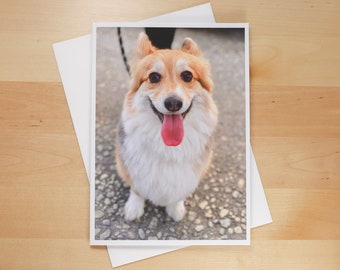 Corgi (Pembroke) with Tongue Out, a Very Good Dog - Greeting Card