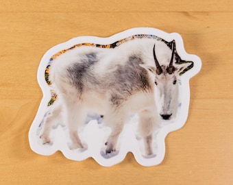 Goat waterproof sticker | vinyl mountain goat glossy sticker | laptop water bottle notebook sticker | uv protected durable