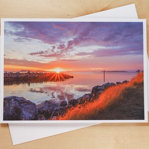 Tramonto sull'oceano dell'isola delle Orcas - Isole san Juan - Biglietto di auguri