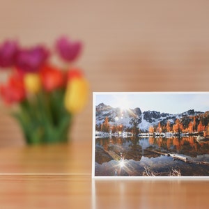 Horseshoe Lake Reflection, Mountains, & Larches in the Enchantments, Washington Greeting Card image 3
