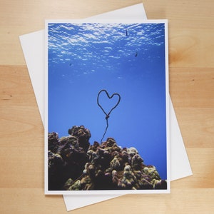 Ocean Love, Underwater Heart & Coral Reef en Lahaina, Maui, Hawái - Tarjetas de felicitación