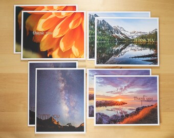 Nature Thank You Note Cards - 8 card (A2) set - featuring Washington and Utah photographs