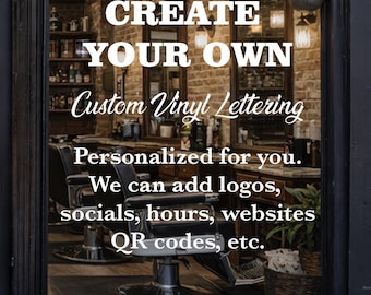 Personalized Business Window Decal - Your Company Name Vinyl Decal - Storefront Vinyl Sticker - QR Code Office Window Door Lettering Sign