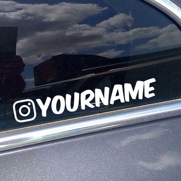 Custom Instagram Name Vinyl Decal - Personalized IG Username Sticker - Vinyl Car Decal - Social Media Car Window Vinyl Decal Sticker