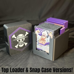 Deck Box - OPTCG - Luffy (noir/violet) - Étui à pression/chargement vertical