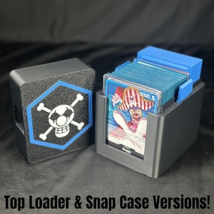 Deck Box - OPTCG - Poussette (Bleu) - Étui à pression/Chargeur vertical