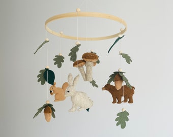 Baby mobile with forest animals