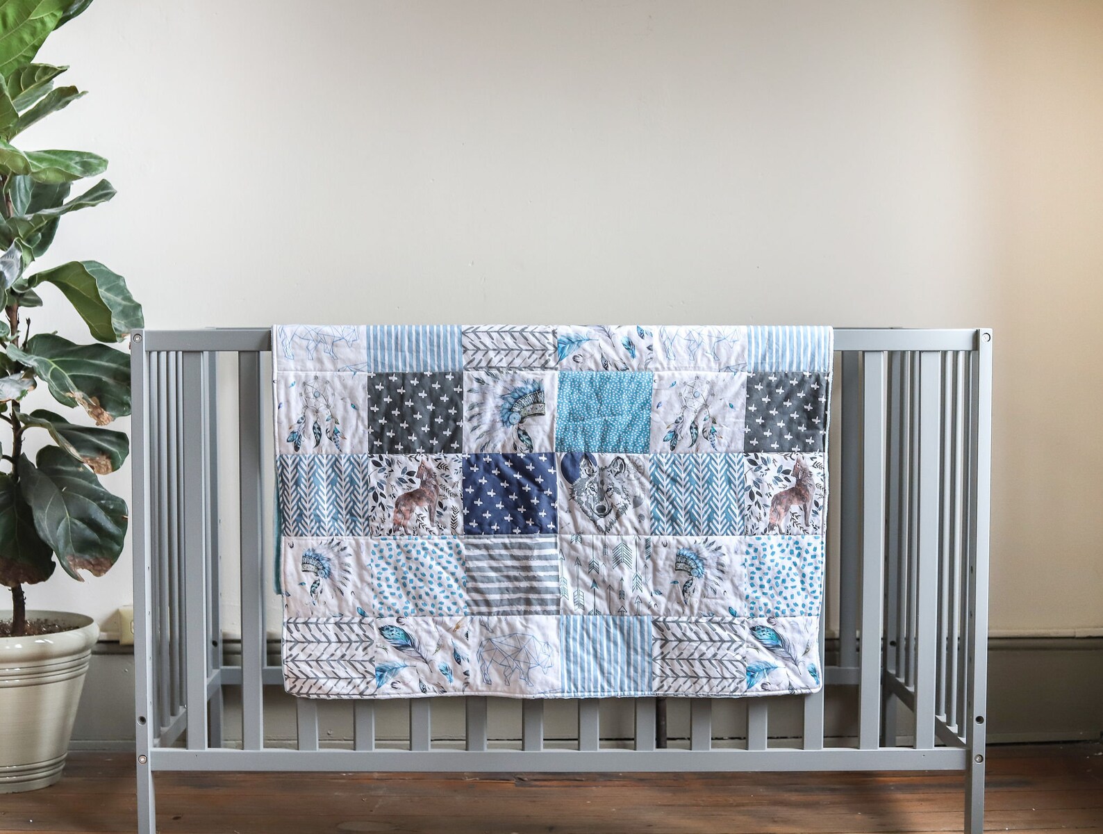 Baby Boy Handmade Quilt Boho Baby Boy Patchwork Quilt Baby Etsy