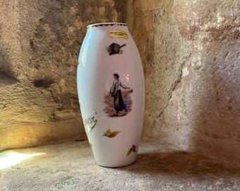 Hand Painted Vintage Limoges Porcelain Vase - Signed by Artist Copar