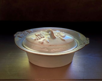 French Vintage Ceramic Covered Serving Dish – Handmade, Versatile & Full of Character