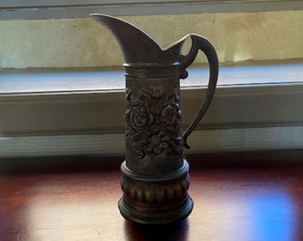 French Vintage Hand-Forged Copper Pitcher – Heavy, Aged & Full of Character