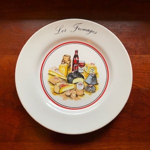 Zestaw 6 francuskich talerzy do sera z porcelany vintage – ręcznie malowane i wyjątkowe