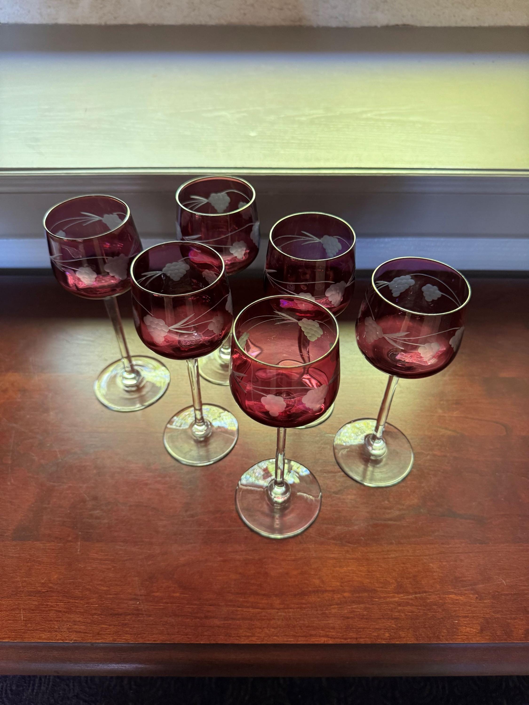 フランスのヴィンテージクリスタルワイングラス6個セット
