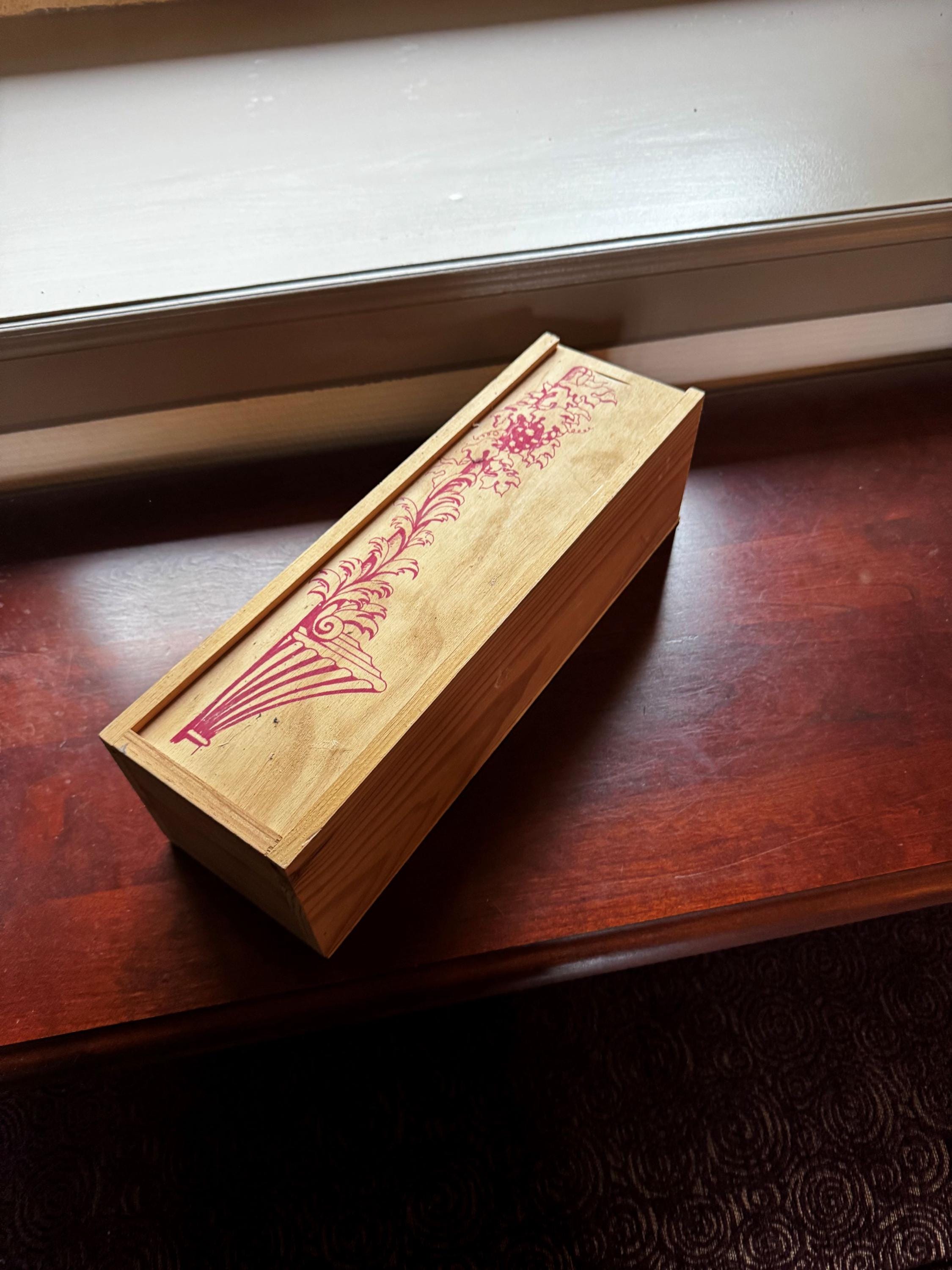 French Vintage Wine Box – Hand-stenciled Wooden Gift Crate - Etsy