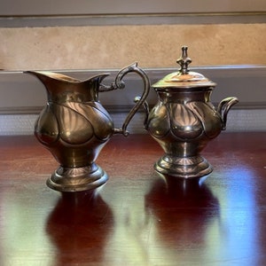 French Vintage Silver Plate Creamer & Sugar Set – Elegant, Rare, and Full of Character
