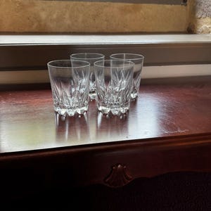 Set of 4 French Vintage Crystal Whiskey Glasses – Heavy Cut Crystal Elegance