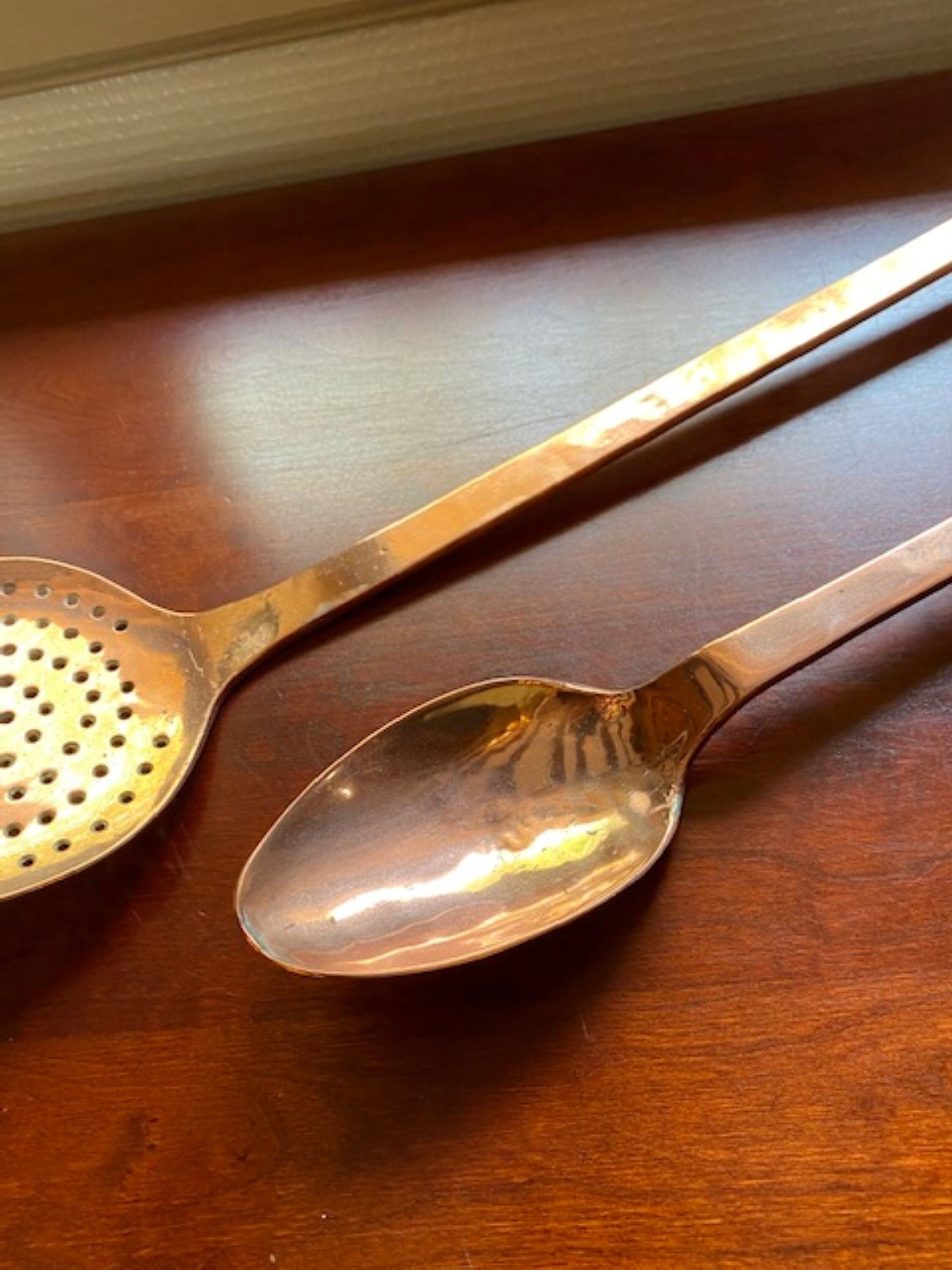 2 French Vintage Copper Utensils Etsy