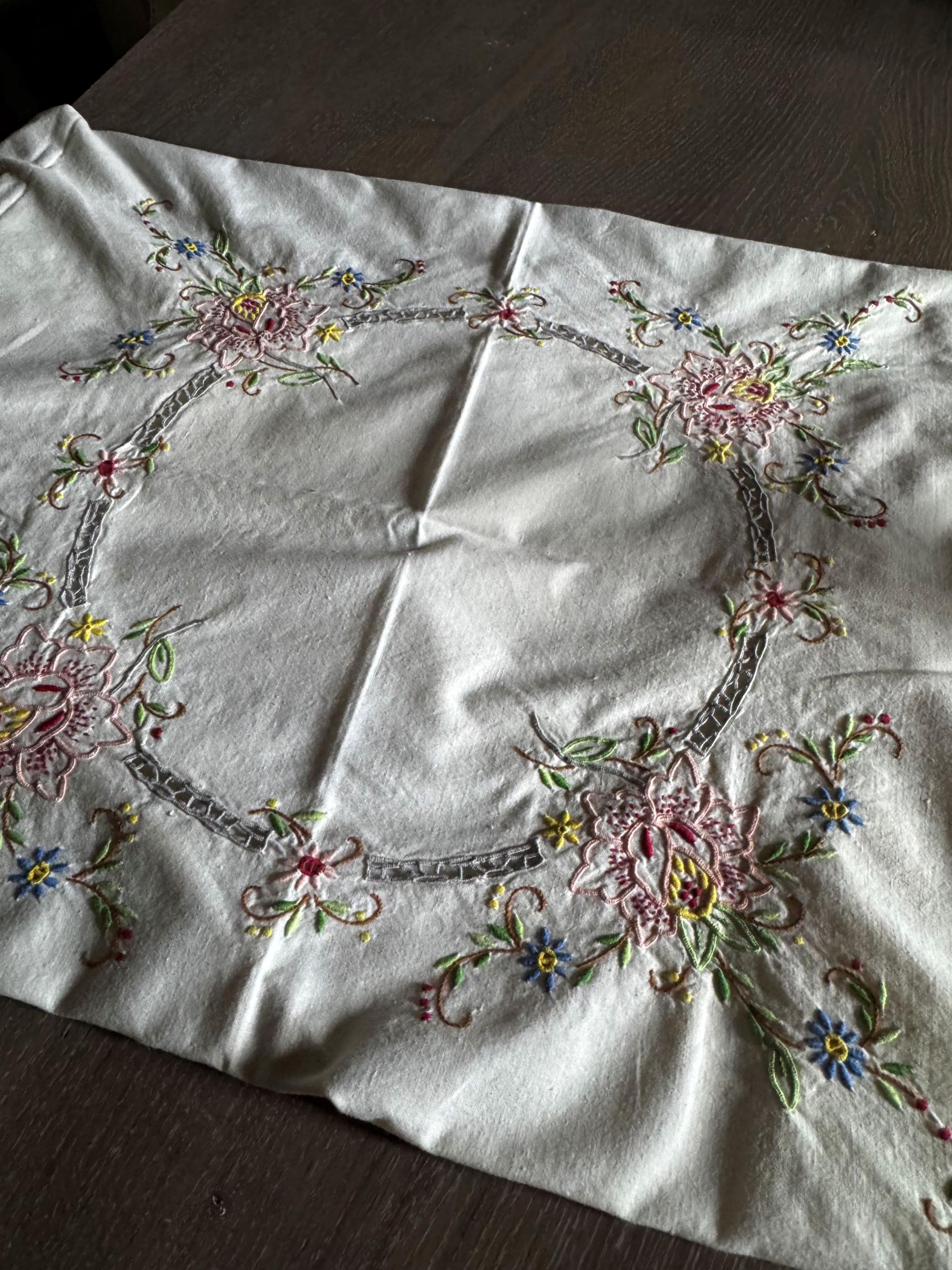 ヴィンテージフランス刺繍テーブルクロス – 日常のおしゃれで気品