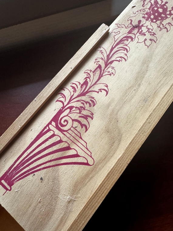 French Vintage Wine Box – Hand-stenciled Wooden Gift Crate - Etsy