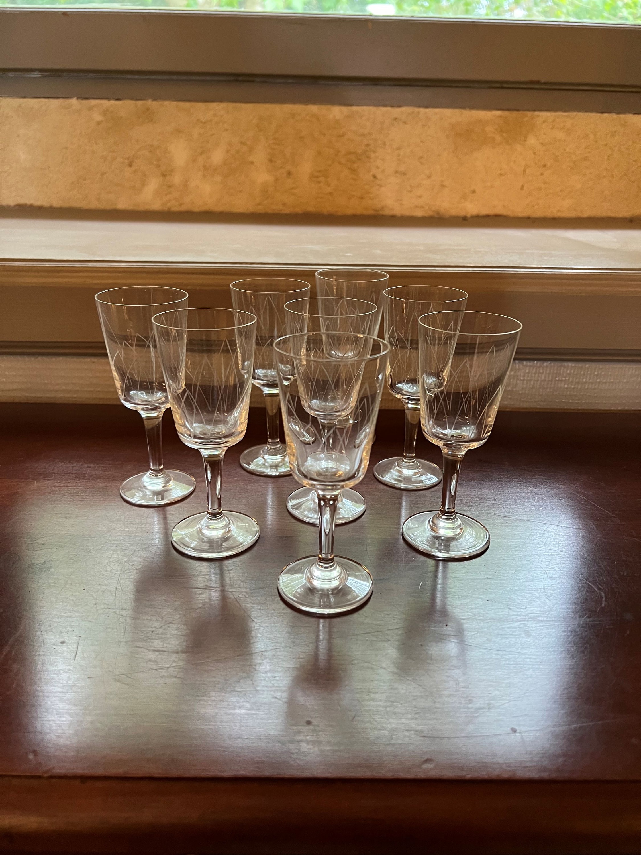 Six antique French wine glasses – Chez Pluie