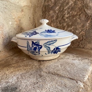 Sopera francesa vintage de cerámica Digoin con tapa: un encanto francés atemporal
