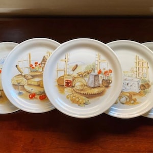 Set of 6 French Vintage Limoges Porcelain Cheese Plates – Hand-Painted Elegance for Your Fromage Fête